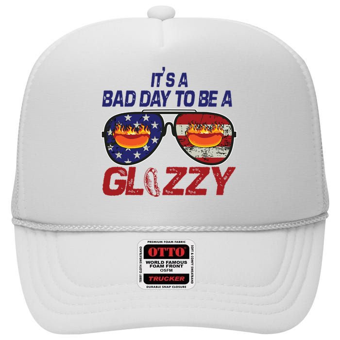 Its A Bad Day To Be A Glizzy Funny Hotdog High Crown Mesh Back Trucker Hat