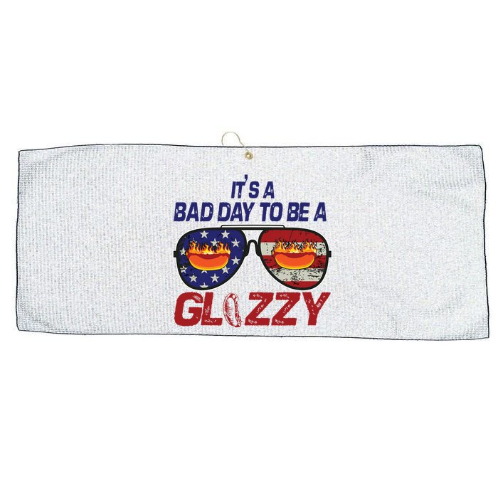 Its A Bad Day To Be A Glizzy Funny Hotdog Large Microfiber Waffle Golf Towel