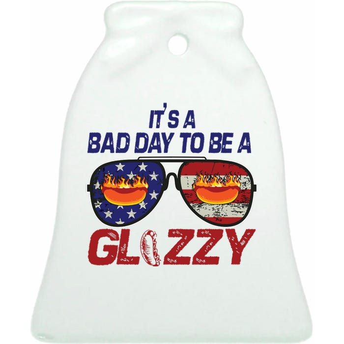 Its A Bad Day To Be A Glizzy Funny Hotdog Ceramic Bell Ornament