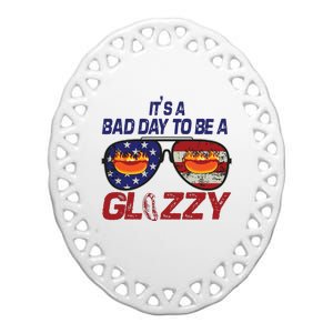 Its A Bad Day To Be A Glizzy Funny Hotdog Ceramic Oval Ornament