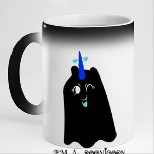 Im A Boonicorn Cute Halloween Unicorn Ghost Gift 11oz Black Color Changing Mug