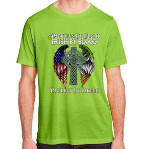 Irish American By Birth Irish By Blood St Patricks Day Adult ChromaSoft Performance T-Shirt