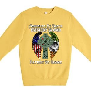 Irish American By Birth Irish By Blood St Patricks Day Premium Crewneck Sweatshirt