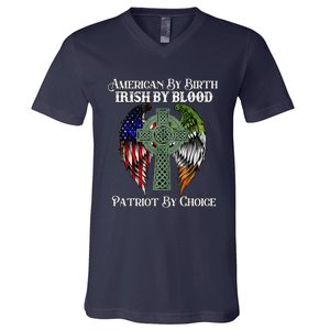 Irish American By Birth Irish By Blood St Patricks Day V-Neck T-Shirt