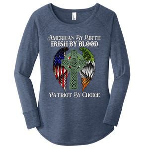 Irish American By Birth Irish By Blood St Patricks Day Women's Perfect Tri Tunic Long Sleeve Shirt