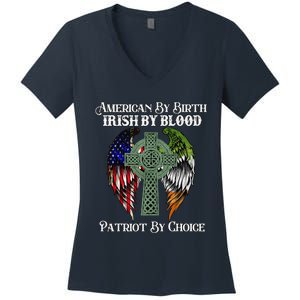 Irish American By Birth Irish By Blood St Patricks Day Women's V-Neck T-Shirt