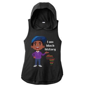 I Am Black History Black Ancestry African American Gift Ladies PosiCharge Tri-Blend Wicking Draft Hoodie Tank