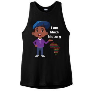 I Am Black History Black Ancestry African American Gift Ladies PosiCharge Tri-Blend Wicking Tank