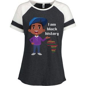 I Am Black History Black Ancestry African American Gift Enza Ladies Jersey Colorblock Tee