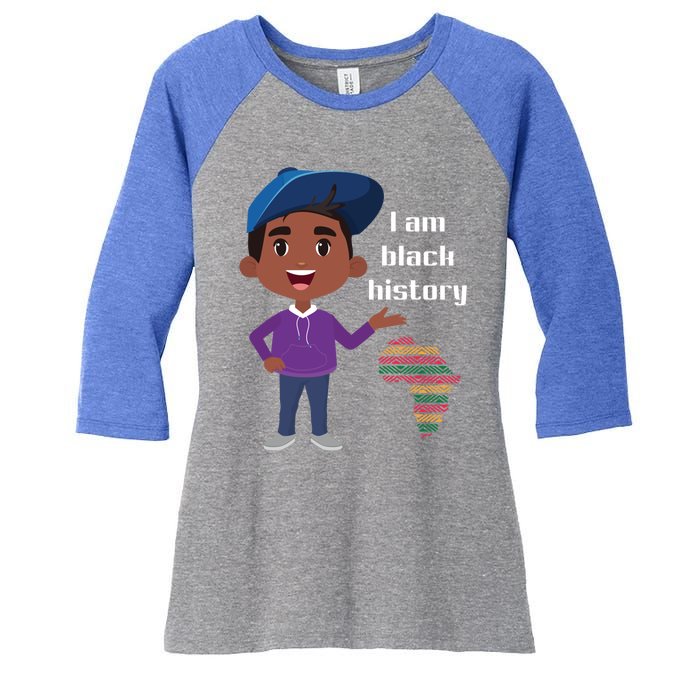 I Am Black History Black Ancestry African American Gift Women's Tri-Blend 3/4-Sleeve Raglan Shirt