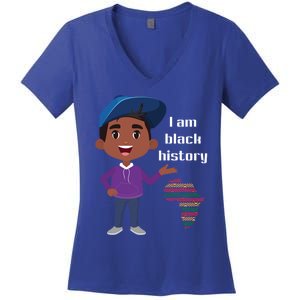 I Am Black History Black Ancestry African American Gift Women's V-Neck T-Shirt