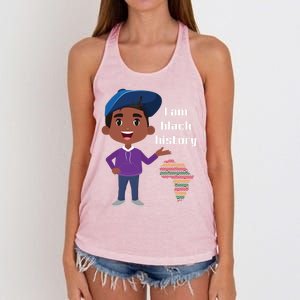 I Am Black History Black Ancestry African American Gift Women's Knotted Racerback Tank