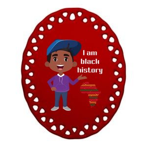 I Am Black History Black Ancestry African American Gift Ceramic Oval Ornament