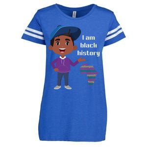 I Am Black History Black Ancestry African American Gift Enza Ladies Jersey Football T-Shirt