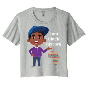 I Am Black History Black Ancestry African American Gift Women's Crop Top Tee