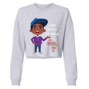 I Am Black History Black Ancestry African American Gift Cropped Pullover Crew