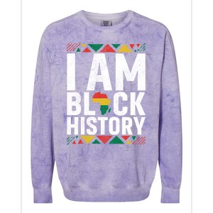 I Am Black History Black History Month Africa Map Pride Gift Colorblast Crewneck Sweatshirt