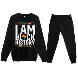 I Am Black History Black History Month Africa Map Pride Gift Premium Crewneck Sweatsuit Set