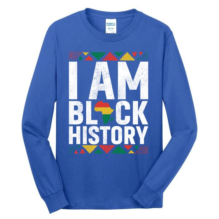 I Am Black History Black History Month Africa Map Pride Gift Tall Long Sleeve T-Shirt