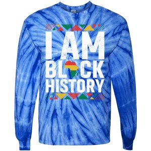 I Am Black History Black History Month Africa Map Pride Gift Tie-Dye Long Sleeve Shirt