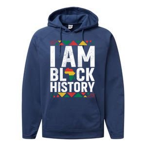 I Am Black History Black History Month Africa Map Pride Gift Performance Fleece Hoodie