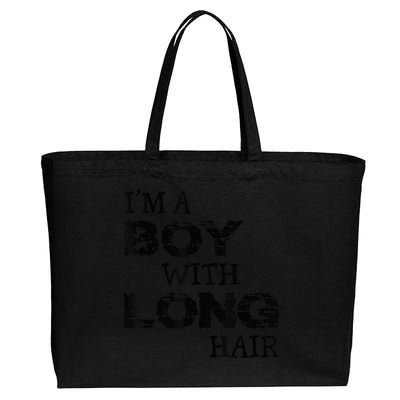 I'm A Boy With Long Hair Funny kid boy Cool Long Hair Cotton Canvas Jumbo Tote