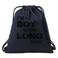 I'm A Boy With Long Hair Funny kid boy Cool Long Hair Drawstring Bag