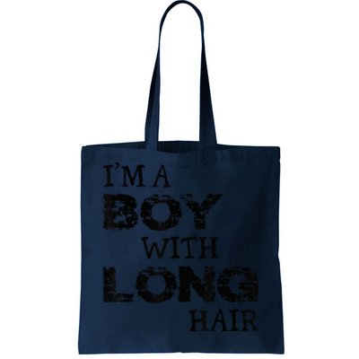 I'm A Boy With Long Hair Funny kid boy Cool Long Hair Tote Bag