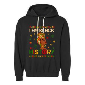 I Am Black History Month African American Garment-Dyed Fleece Hoodie