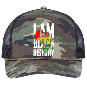 I Am Black History Black History Month Funny Gift Retro Rope Trucker Hat Cap