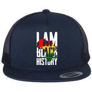 I Am Black History Black History Month Funny Gift Flat Bill Trucker Hat