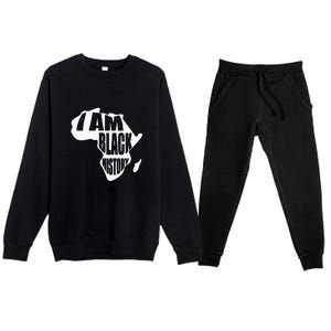 I Am Black History Month African American Pride Celebration Premium Crewneck Sweatsuit Set