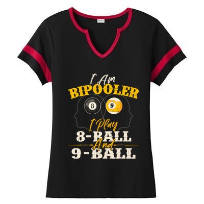 I Am Bipooler Snooker Game Billiards Lover Pool Player Ladies Halftime Notch Neck Tee