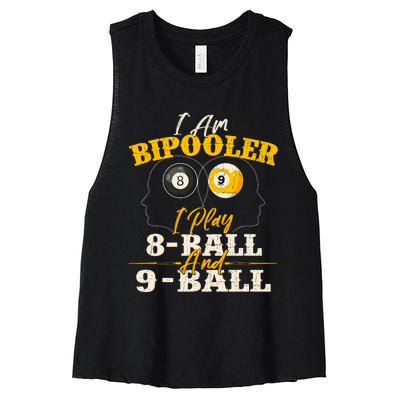 I Am Bipooler Snooker Game Billiards Lover Pool Player Women's Racerback Cropped Tank