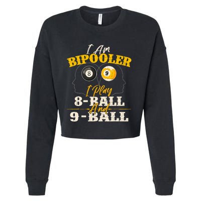 I Am Bipooler Snooker Game Billiards Lover Pool Player Cropped Pullover Crew