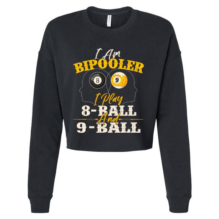 I Am Bipooler Snooker Game Billiards Lover Pool Player Cropped Pullover Crew