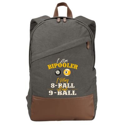 I Am Bipooler Snooker Game Billiards Lover Pool Player Cotton Canvas Backpack