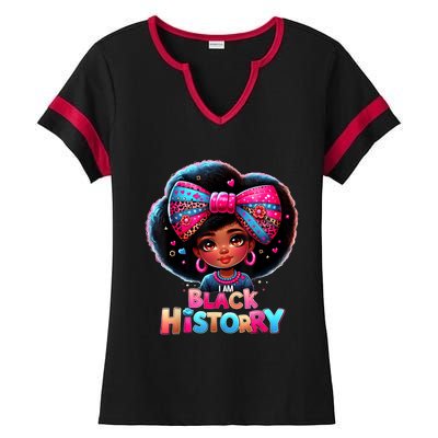 I Am Black History Month Black Melanin Ladies Halftime Notch Neck Tee