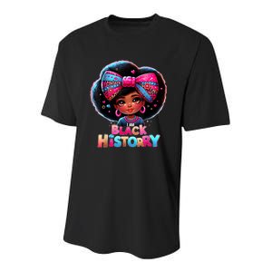 I Am Black History Month Black Melanin Youth Performance Sprint T-Shirt