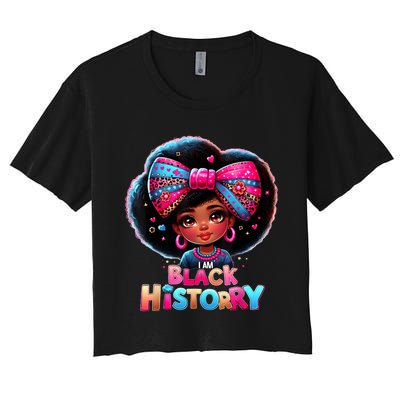 I Am Black History Month Black Melanin Women's Crop Top Tee