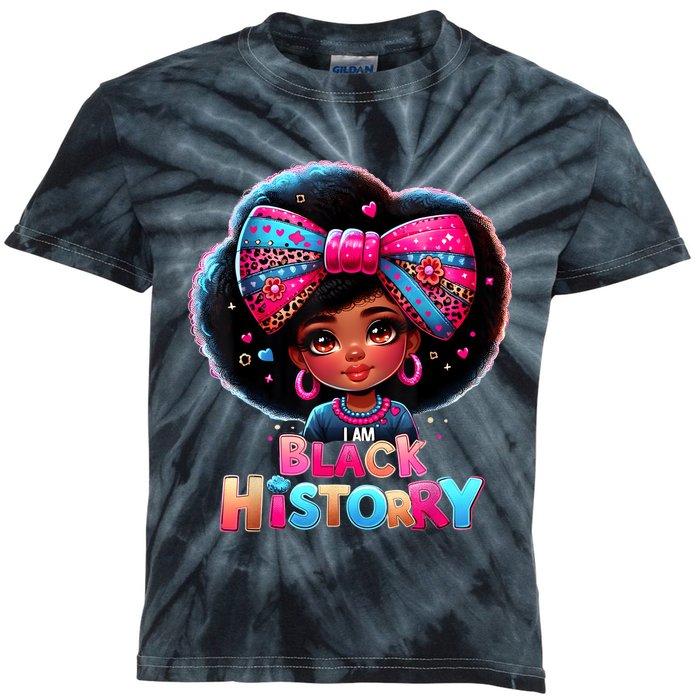 I Am Black History Month Black Melanin Kids Tie-Dye T-Shirt