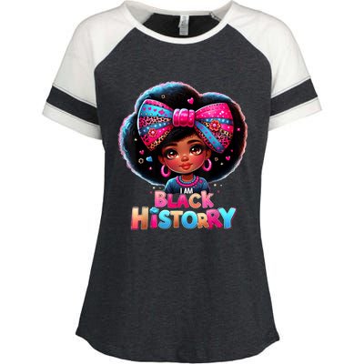 I Am Black History Month Black Melanin Enza Ladies Jersey Colorblock Tee