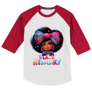 I Am Black History Month Black Melanin Kids Colorblock Raglan Jersey