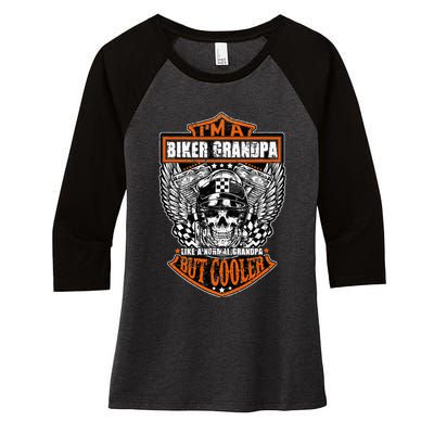 Im A Biker Grandpa Like A Normal Grandpa But Cooler Gifts Women's Tri-Blend 3/4-Sleeve Raglan Shirt