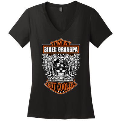 Im A Biker Grandpa Like A Normal Grandpa But Cooler Gifts Women's V-Neck T-Shirt