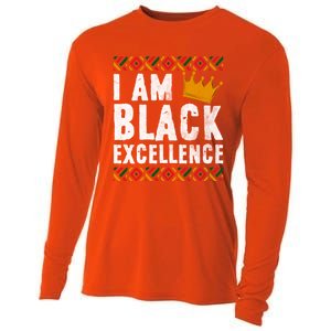 I Am Black Excellence Cute Gift African American Black History Gift Cooling Performance Long Sleeve Crew