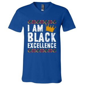 I Am Black Excellence Cute Gift African American Black History Gift V-Neck T-Shirt