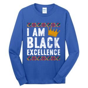 I Am Black Excellence Cute Gift African American Black History Gift Tall Long Sleeve T-Shirt