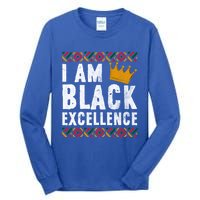 I Am Black Excellence Cute Gift African American Black History Gift Tall Long Sleeve T-Shirt