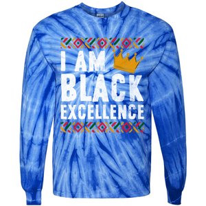 I Am Black Excellence Cute Gift African American Black History Gift Tie-Dye Long Sleeve Shirt